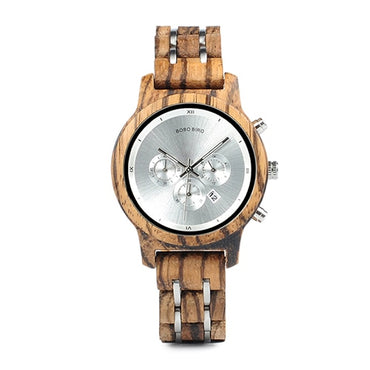 BOBO BIRD Wooden Watch Men for Lovers Couple Wood and Steel Combined women watches with StopWatch часы женские erkek kol saati