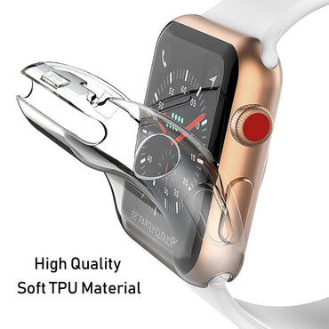 Soft cover case For Apple Watch 5 4 3 band apple watch case 44mm/40mm 42mm/38mm iwatch band All-around Ultra-thin Clear frame