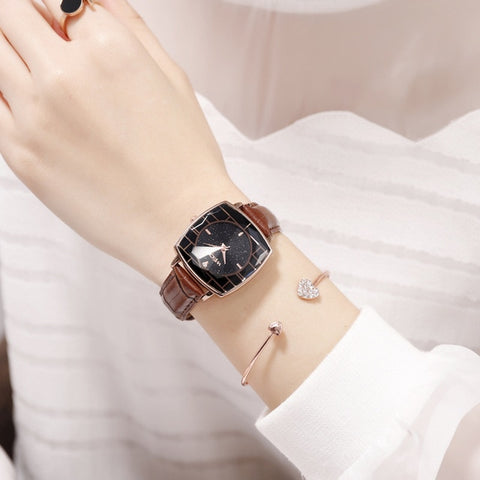 Square Women Wrist Watches Starry Sky Female Clock Magnetic Ladies Quartz Watches Elegant Women Bracelet Watch Montre Femme 2019