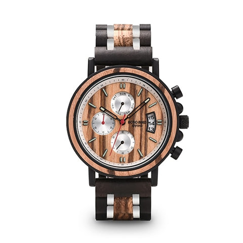 BOBO BIRD relogio masculino Watch Men reloj hombre Wooden Wristwatch Chronograph Military Watches in Gift Box Customization JS18