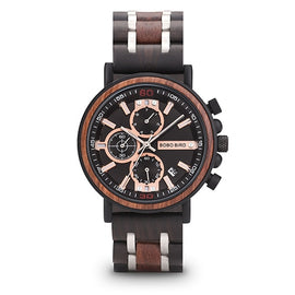 BOBO BIRD relogio masculino Watch Men reloj hombre Wooden Wristwatch Chronograph Military Watches in Gift Box Customization JS18