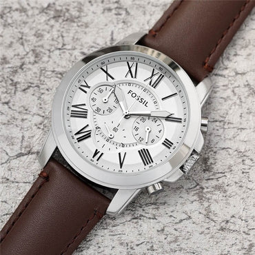 FOSSIL Mens Watch Fashion Brand Quartz Wristwatch Mens Chronograph Sports Watches with Leather Strap