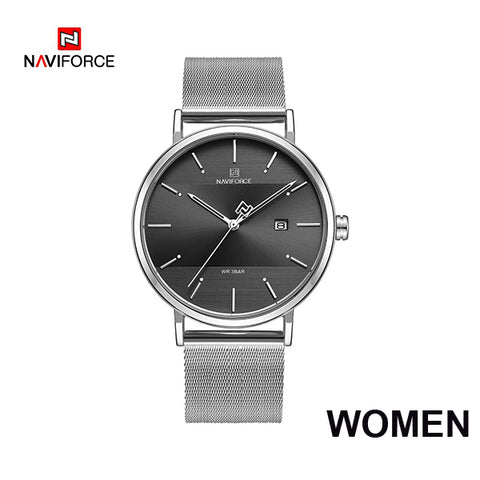 NAVIFORCE Quarts Watch Women Luxury Brand Stainless Steel Mesh Strap Wristwatch Female Fashion Reloj Mujer 2019 Bracelet Gifts