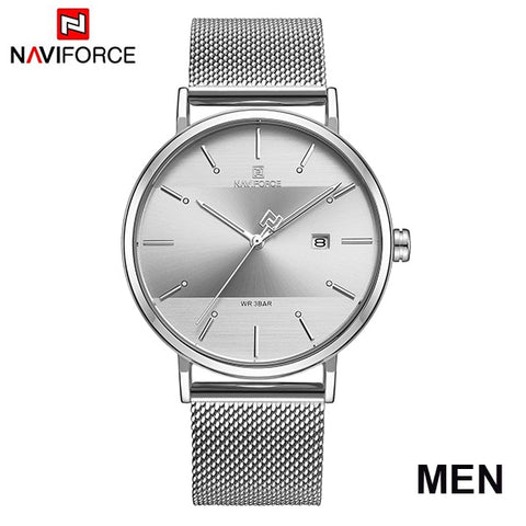 NAVIFORCE Quarts Watch Women Luxury Brand Stainless Steel Mesh Strap Wristwatch Female Fashion Reloj Mujer 2019 Bracelet Gifts