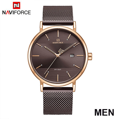 NAVIFORCE Quarts Watch Women Luxury Brand Stainless Steel Mesh Strap Wristwatch Female Fashion Reloj Mujer 2019 Bracelet Gifts