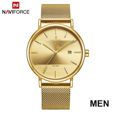 NAVIFORCE Quarts Watch Women Luxury Brand Stainless Steel Mesh Strap Wristwatch Female Fashion Reloj Mujer 2019 Bracelet Gifts