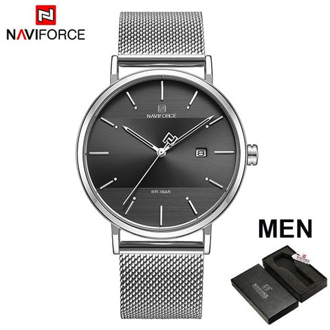 NAVIFORCE Quarts Watch Women Luxury Brand Stainless Steel Mesh Strap Wristwatch Female Fashion Reloj Mujer 2019 Bracelet Gifts