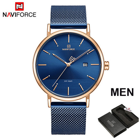 NAVIFORCE Quarts Watch Women Luxury Brand Stainless Steel Mesh Strap Wristwatch Female Fashion Reloj Mujer 2019 Bracelet Gifts