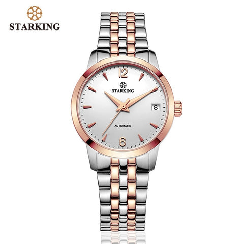 STARKING Women Watches Top Brand Luxury Rose Gold Lady Watch Stainless Steel Dress Women Watch Mechanical Wrist Watches Gift