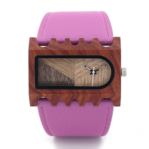 BOBO BIRD Ladies Wide Band Watch Rectangle Bamboo Wood Women's Dress Watch reloje mujer in Gift Box zegarek damski V-N21