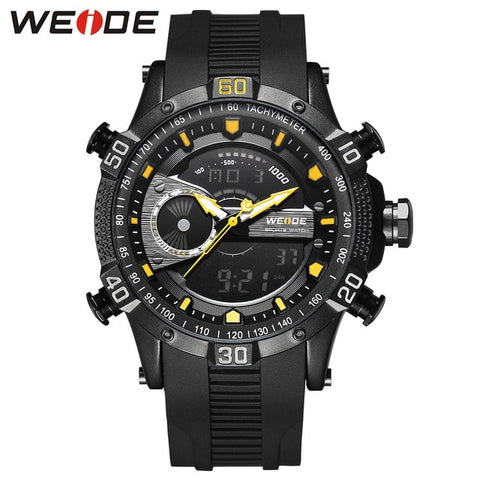 WEIDE Luxury Brand Sports Men Digital movement Auto Date Chronograph Alarm Repeater Calendar Stainless Steel Strap Quartz Watch