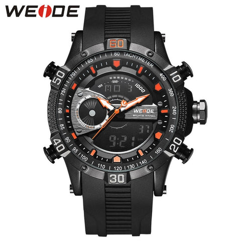 WEIDE Luxury Brand Sports Men Digital movement Auto Date Chronograph Alarm Repeater Calendar Stainless Steel Strap Quartz Watch