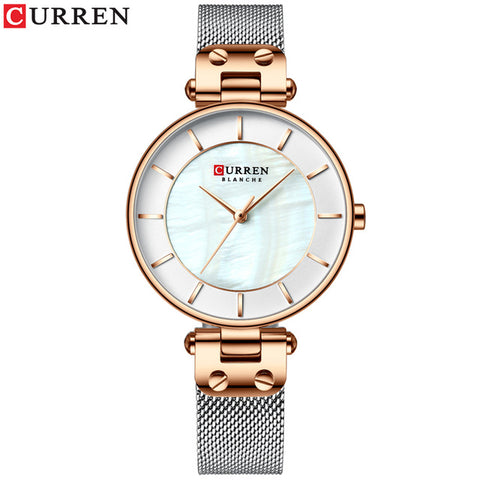 CURREN Creative Simple Quartz Watch Women's Dress Steel Mesh Watches New Clock Ladies  Bracelet  Watch relogios feminino