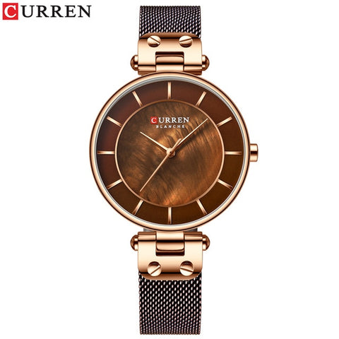 CURREN Creative Simple Quartz Watch Women's Dress Steel Mesh Watches New Clock Ladies  Bracelet  Watch relogios feminino