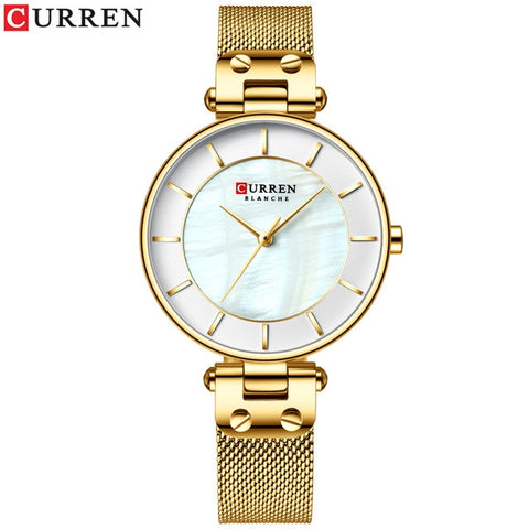 CURREN Creative Simple Quartz Watch Women's Dress Steel Mesh Watches New Clock Ladies  Bracelet  Watch relogios feminino