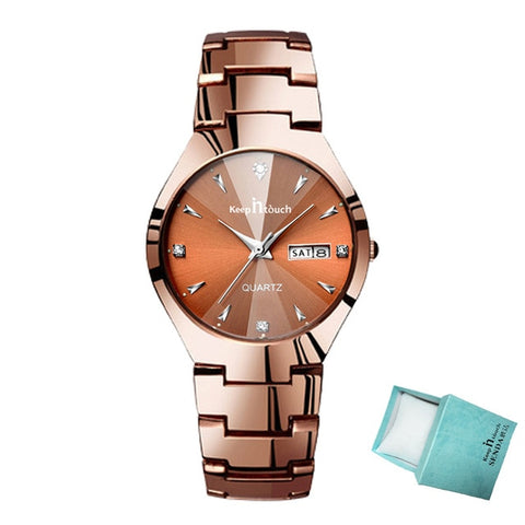 Couple Watch Luxury Gold Waterproof Original Stainless Steel Quartz Wristwatch Couple Gift Lovers Watch Clock Drop Shipping