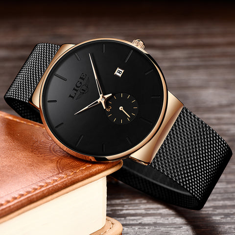 LIGE Fashion Watches Casual Waterproof Quartz Clock Mens Watches Top Brand Luxury Ultra-Thin Date Sports Watch Relogio Masculino