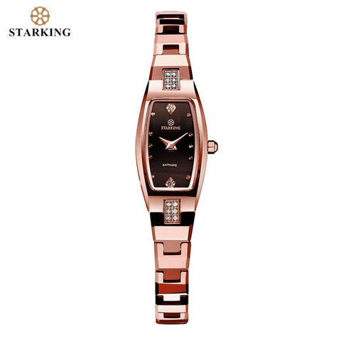 STARKING Jewelry Watch Woman Quartz Sapphire Crystal Watch Tungsten Steel Wristband Small Dial Ladies Clock montre femme 2019