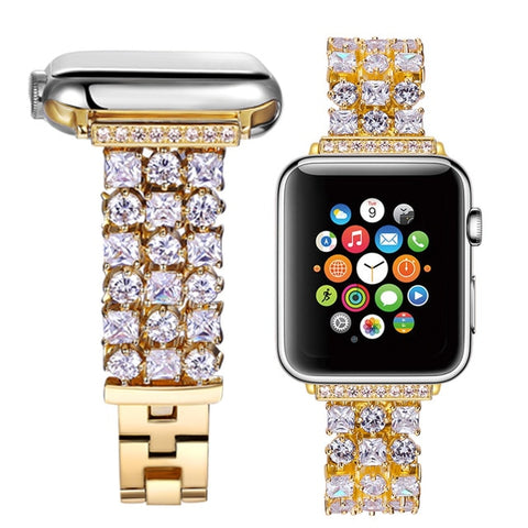 Luxury Diamond strap for apple watch series 5 4 40mm 44mm Bracelet women Stainless Steel band for iWatch series 3 2 1 42mm 38mm