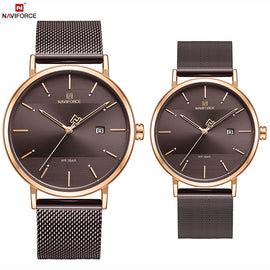 NAVIFORCE Lover's Watches for Men and Women Fashion Simple Quartz Wristwatch waterproof Date Clock Luxury Couple Watch gift 2019