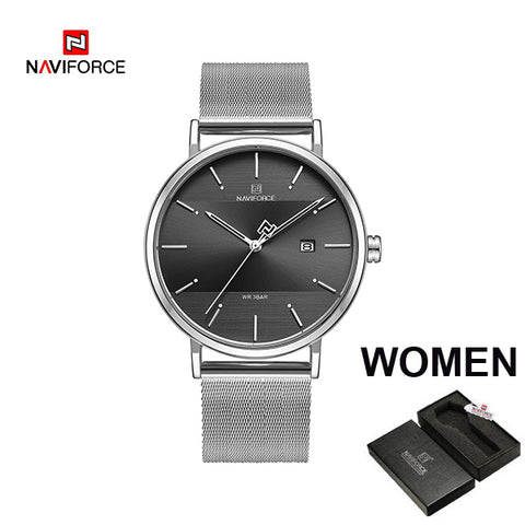 NAVIFORCE Lover's Watches for Men and Women Fashion Simple Quartz Wristwatch waterproof Date Clock Luxury Couple Watch gift 2019