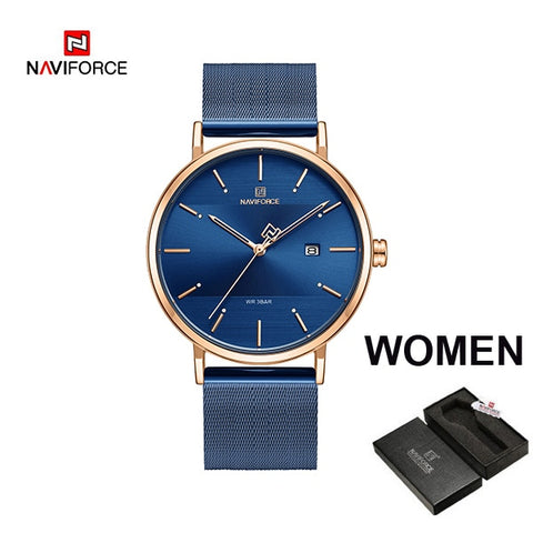 NAVIFORCE Lover's Watches for Men and Women Fashion Simple Quartz Wristwatch waterproof Date Clock Luxury Couple Watch gift 2019