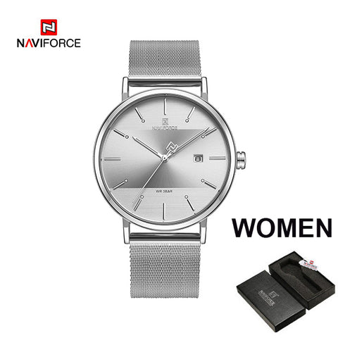 NAVIFORCE Lover's Watches for Men and Women Fashion Simple Quartz Wristwatch waterproof Date Clock Luxury Couple Watch gift 2019