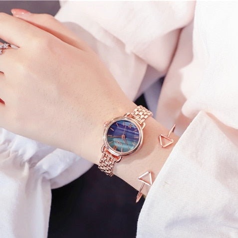 Marble Stainless Steel Women Watches Fashion Casual Gold Silver Quartz Woman Clock Exquisite Ladies Wrist Watch Horloges Vrouwen