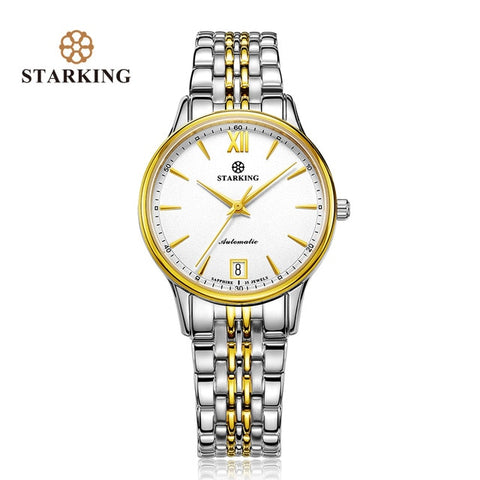 STARKING Watches Women Fashion Watch Stainless Steel Automatic Mechanial Wristwatches Elegant Female Golden Ladies Watch