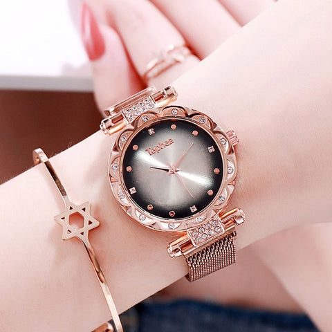 Tephea Women Luxury Quartz Stainless Steel Brand Gradient Watch Analog Wrist Watch Wrist Watch Relogio Feminino For Dropshipping