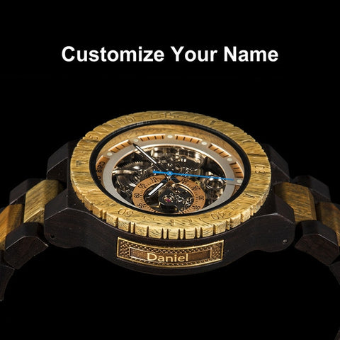 Personalized Customiz Watch Men BOBO BIRD Wood Automatic Watches Relogio Masculino OEM Anniversary Gifts for Him Free Engraving