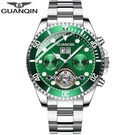 GUANQIN Men Automatic Tourbillon Watch Skeleton Mechanical  Watch Sport Waterproof Automatic Watch Male Clock  relogio masculino