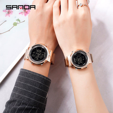 2019 SINDA Brand Fashion Steel Mesh Band Luxury Couple Dress Quartz WristWatch Lover's Simple Casual Watch orologi coppia