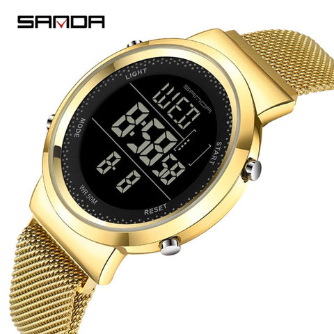 2019 SINDA Brand Fashion Steel Mesh Band Luxury Couple Dress Quartz WristWatch Lover's Simple Casual Watch orologi coppia