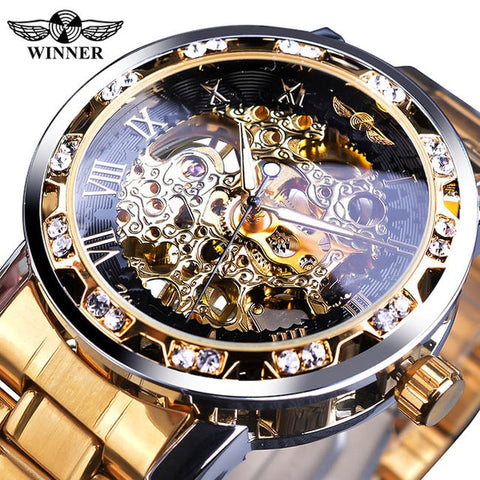 Jaragar 2017 Flying Series Golden Bezel Scale Dial Design Stainless Steel Mens Watch Top Brand Luxury Automatic Mechanical Watch