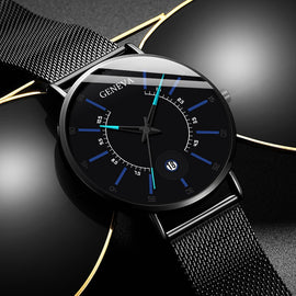 Relogio Masculino 2020 Fashion Mens Business Minimalist Watches Luxury Ultra Thin Stainless Steel Mesh Band Analog Quartz Watch