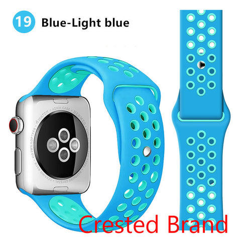 Silicone strap for Apple watch band 44 mm/40mm iWatch band 42mm/38mm Breathable Sport bracelet watchband For Apple watch 5 4 3 2