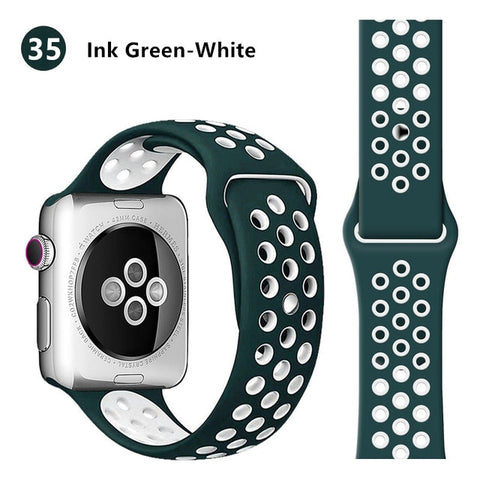 Silicone strap for Apple watch band 44 mm/40mm iWatch band 42mm/38mm Breathable Sport bracelet watchband For Apple watch 5 4 3 2