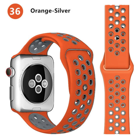 Silicone strap for Apple watch band 44 mm/40mm iWatch band 42mm/38mm Breathable Sport bracelet watchband For Apple watch 5 4 3 2