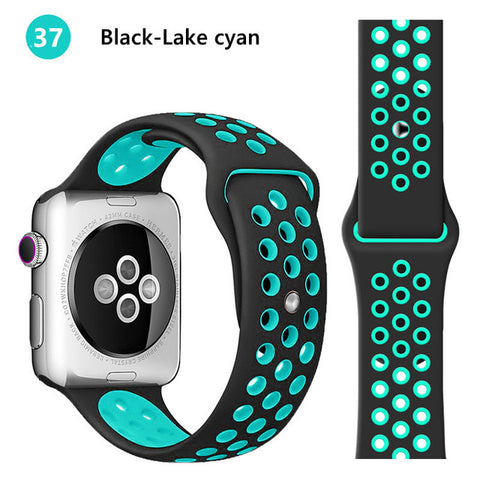 Silicone strap for Apple watch band 44 mm/40mm iWatch band 42mm/38mm Breathable Sport bracelet watchband For Apple watch 5 4 3 2