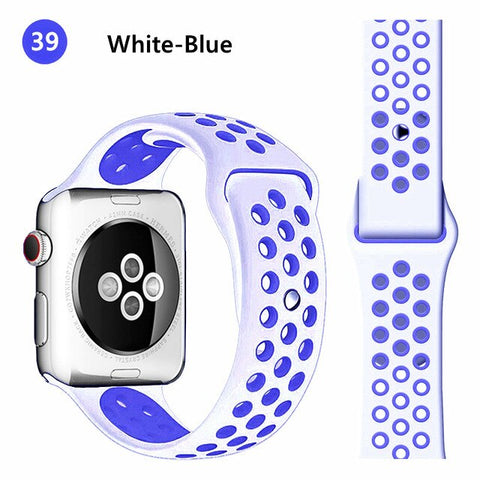 Silicone strap for Apple watch band 44 mm/40mm iWatch band 42mm/38mm Breathable Sport bracelet watchband For Apple watch 5 4 3 2