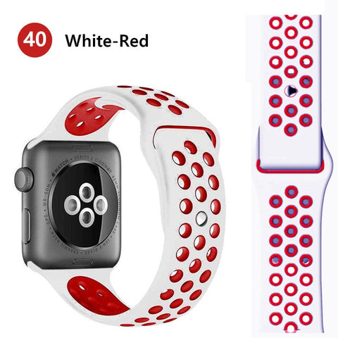 Silicone strap for Apple watch band 44 mm/40mm iWatch band 42mm/38mm Breathable Sport bracelet watchband For Apple watch 5 4 3 2