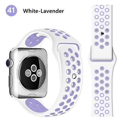 Silicone strap for Apple watch band 44 mm/40mm iWatch band 42mm/38mm Breathable Sport bracelet watchband For Apple watch 5 4 3 2