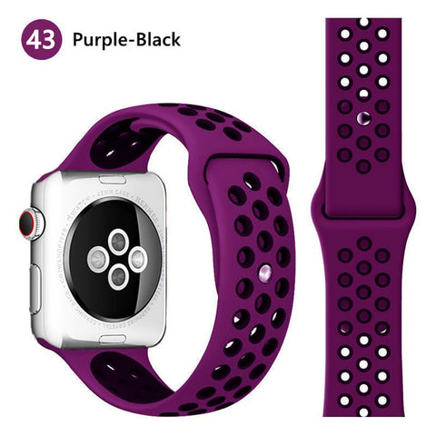 Silicone strap for Apple watch band 44 mm/40mm iWatch band 42mm/38mm Breathable Sport bracelet watchband For Apple watch 5 4 3 2