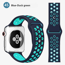 Silicone strap for Apple watch band 44 mm/40mm iWatch band 42mm/38mm Breathable Sport bracelet watchband For Apple watch 5 4 3 2