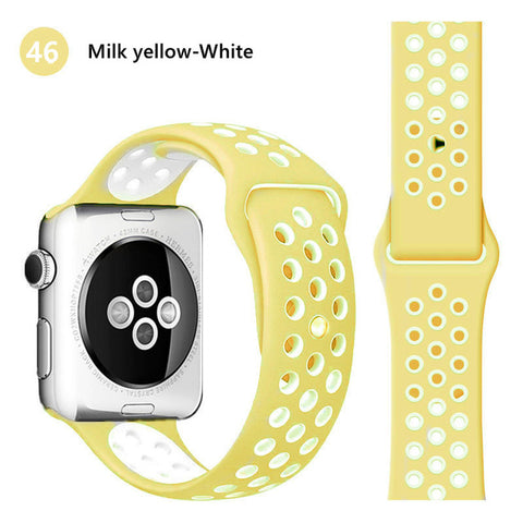 Silicone strap for Apple watch band 44 mm/40mm iWatch band 42mm/38mm Breathable Sport bracelet watchband For Apple watch 5 4 3 2