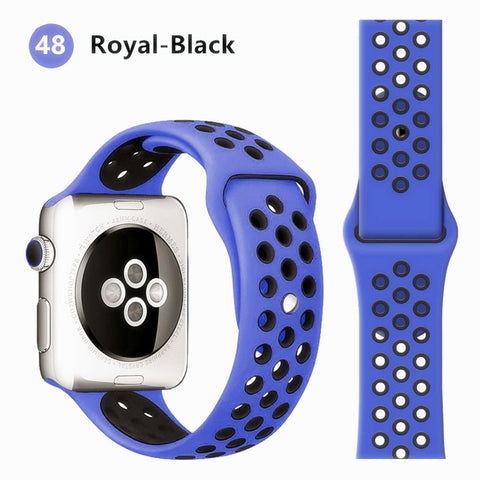 Silicone strap for Apple watch band 44 mm/40mm iWatch band 42mm/38mm Breathable Sport bracelet watchband For Apple watch 5 4 3 2