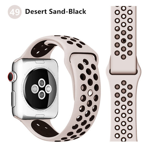 Silicone strap for Apple watch band 44 mm/40mm iWatch band 42mm/38mm Breathable Sport bracelet watchband For Apple watch 5 4 3 2