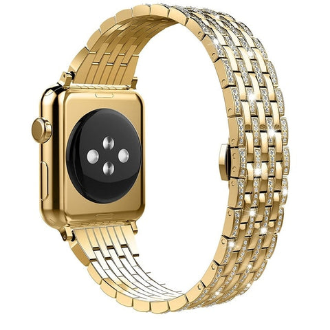 Luxury Metal Diamond Case For Apple Watch Series 5 4 3 2 Stainless Steel strap watch bands for iWatch bracelet 38 42 mm 40 44mm