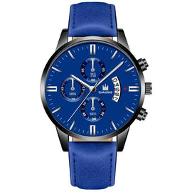 Relogio Masculino watches men fashion Sport box stainless steel leather band watch Quartz business wristwatch Reloj Hombre 2019